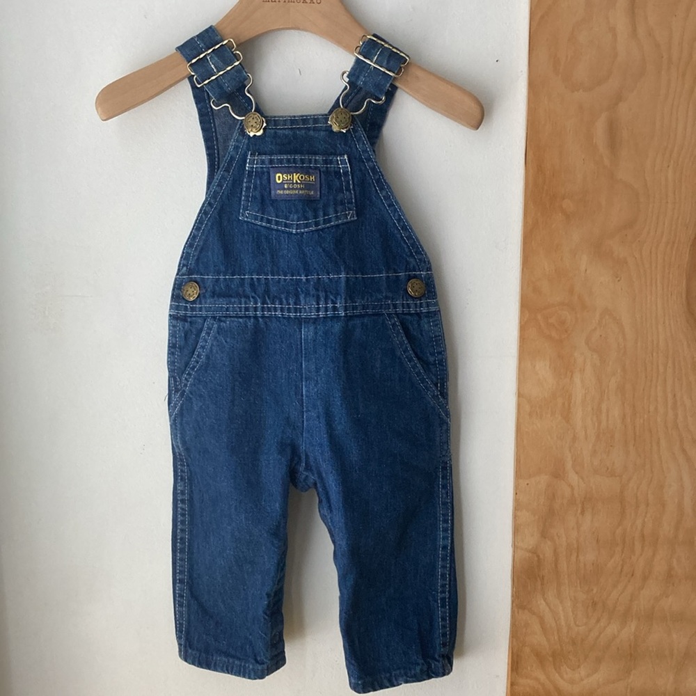 Vintage OshKosh denim overalls size 6 - 9 months USA Union made